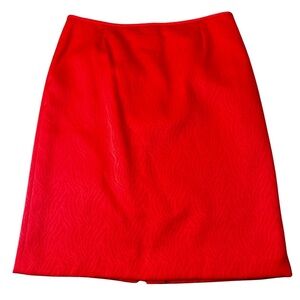 Preston & York Textured Print Red A-Line Knee Length Slit Skirt Women Size 12